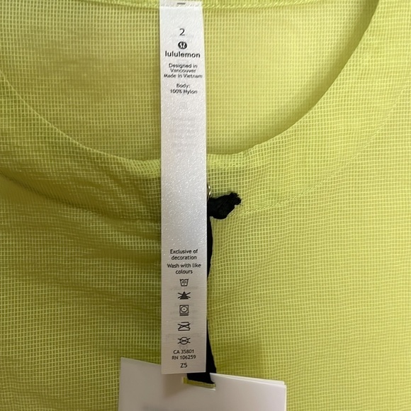 Lululemon Clear Intention Shirt Lemon Vibe Size 2 NWT - Picture 3 of 7